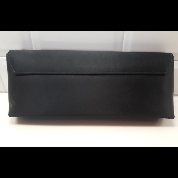 NWOT KATE LANDRY Black Satin Evening Bag Clutch - Picture 3 of 7